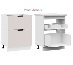 Кухонный шкаф под мойку 600 с двумя ящиками Сахара (мокко)