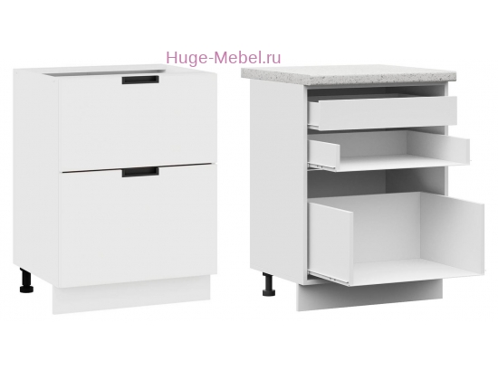 Нижний шкаф кухонный с внутренним ящиком 600 Сахара (белый)