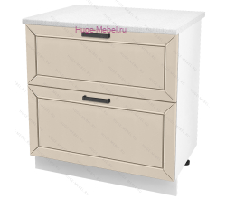 Нижний шкаф кухонный с двумя ящиками 800 Альфа (брюле)