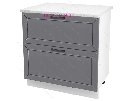 Нижний шкаф кухонный с двумя ящиками 800 Альфа (вулкан)