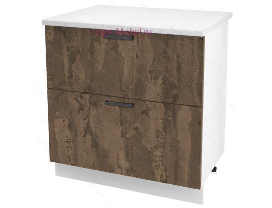 Нижний шкаф кухонный с двумя ящиками 800 Пасаденна (ржавый камень)