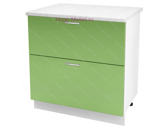 Нижний шкаф кухонный с двумя ящиками 800 Ксения (олива)