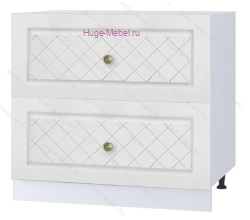 Нижний шкаф кухонный с двумя ящиками 800 Модена (дуб белый)