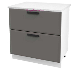Нижний шкаф кухонный с двумя ящиками 800 Призма (асфальт супермат)