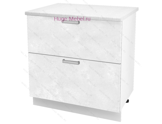 Нижний шкаф кухонный с двумя ящиками 800 Бетон (бетон белый)