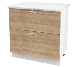 Нижний шкаф кухонный с двумя ящиками 800 Бетон (дуб сонома)