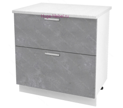 Нижний шкаф кухонный с двумя ящиками 800 Бетон (бетон серый)