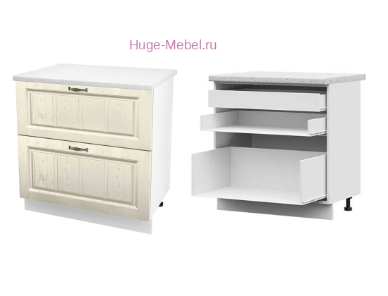 Кухонный шкаф нижний с внутренним ящиком 800 Мария (крем)