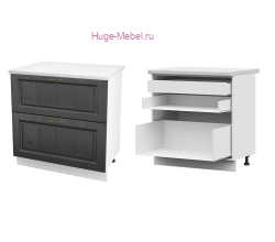 Кухонный шкаф нижний с внутренним ящиком 800 Мария (графит)