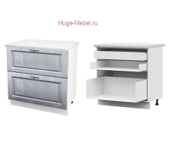 Кухонный шкаф нижний с внутренним ящиком 800 Мария (сталь)