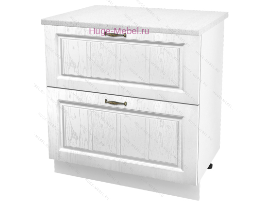 Нижний шкаф кухонный с двумя ящиками 800 Мария (белый)
