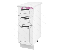 Кухонный шкаф нижний с тремя ящиками 300 Альфа (белый)