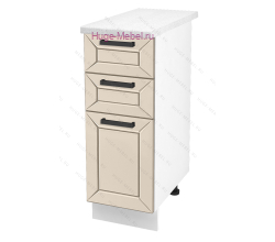 Кухонный шкаф нижний с тремя ящиками 300 Альфа (брюле)