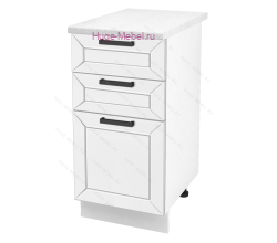 Кухонный шкаф нижний с тремя ящиками 400 Альфа (белый)