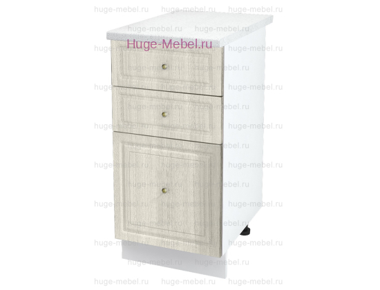 Кухонный шкаф нижний с тремя ящиками 400 Юлия (сандал белый)