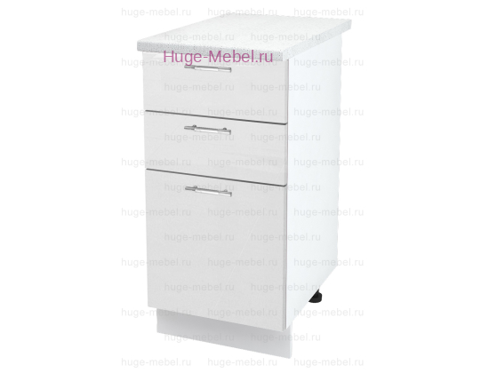Кухонный шкаф нижний с тремя ящиками 400 Ксения (белый)