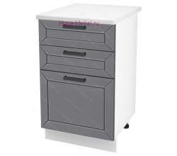 Кухонный шкаф нижний с тремя ящиками 500 Альфа (вулкан)