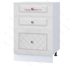 Кухонный шкаф нижний с тремя ящиками 500 Модена (дуб белый)