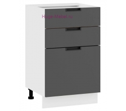 Кухонный шкаф нижний с тремя ящиками 500 Сахара (вулкан)