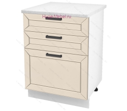 Кухонный шкаф нижний с тремя ящиками 600 Альфа (брюле)