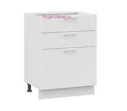 Кухонный шкаф нижний с тремя ящиками 600 Катрин (софт вайт)