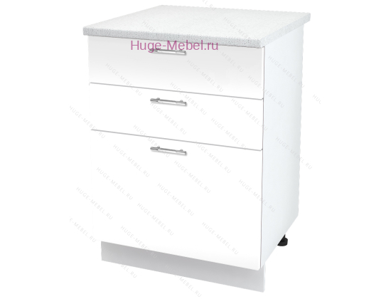 Кухонный шкаф нижний с тремя ящиками 600 Ксения (белый)