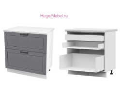 Кухонный шкаф нижний с внутренним ящиком 800 Альфа (вулкан)