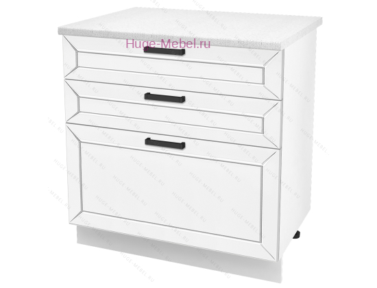 Кухонный шкаф нижний с тремя ящиками 800 Альфа (белый)