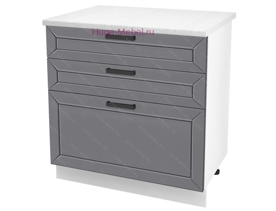 Кухонный шкаф нижний с тремя ящиками 800 Альфа (вулкан)