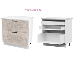 Кухонный шкаф нижний с внутренним ящиком 800 Пасаденна (ателье светлое)