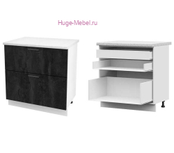 Кухонный шкаф нижний с внутренним ящиком 800 Пасаденна (угольный камень)