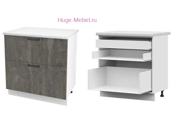 Кухонный шкаф нижний с внутренним ящиком 800 Пасаденна (железный камень)