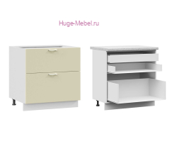 Кухонный шкаф нижний с внутренним ящиком 800 Катрин (крем)