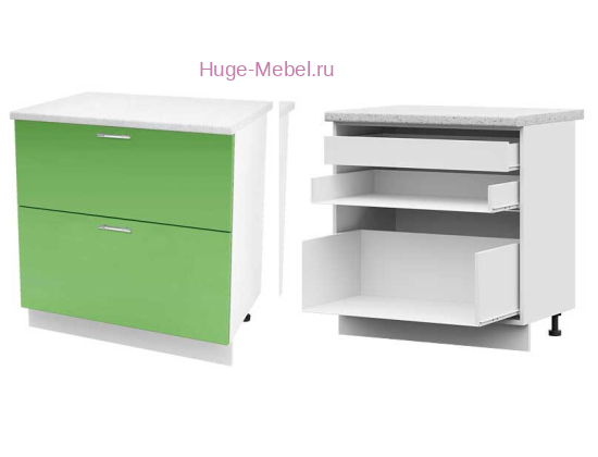 Кухонный шкаф нижний с внутренним ящиком 800 Ксения (олива)