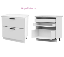 Кухонный шкаф нижний с внутренним ящиком 800 Призма (белый супермат)