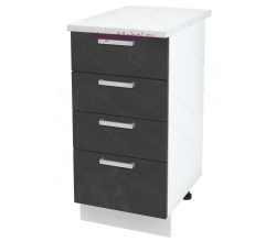 Нижний кухонный шкаф 4 ящика 400 Бетон (бетон чёрный)