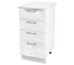 Нижний кухонный шкаф 4 ящика 400 Бетон (бетон белый)