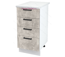 Нижний кухонный шкаф 4 ящика 400 Пасаденна (ателье светлое)