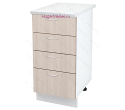 Нижний кухонный шкаф 4 ящика 400 Дина (шимо светлый)