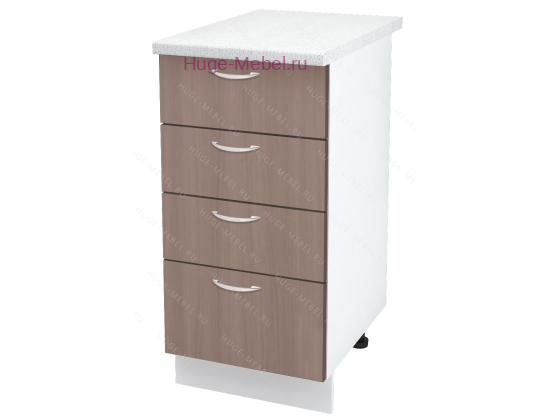 Нижний кухонный шкаф 4 ящика 400 Дина (шимо темный)