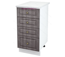 Нижний кухонный шкаф 4 ящика 400 Юлия (сандал серый)