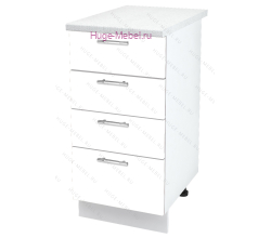 Нижний кухонный шкаф 4 ящика 400 Ксения (белый)