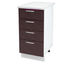 Нижний кухонный шкаф 4 ящика 400 Ксения (шоколад)