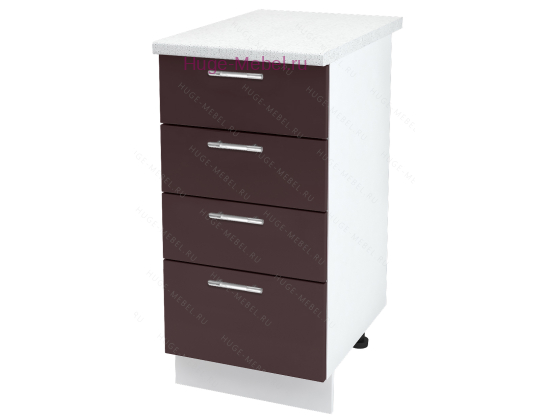 Нижний кухонный шкаф 4 ящика 400 Ксения (шоколад)