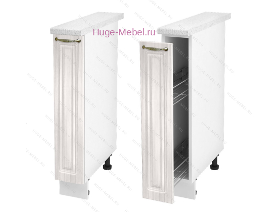 Нижний кухонный шкаф бутылочница 150 Юлия (сандал белый)