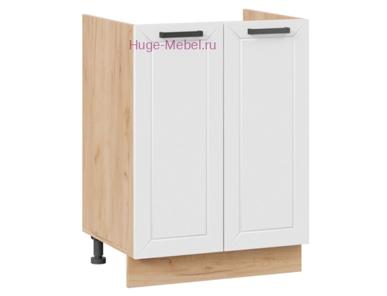 Кухонный шкаф под мойку 600 Альфа (белый) корпус крафт