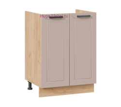 Кухонный шкаф под мойку 600 Альфа (латте) корпус крафт