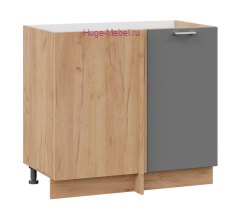 Шкаф кухонный угловой нижний 1000 Катрин (софт графит) корпус крафт