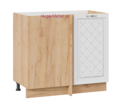 Шкаф кухонный угловой нижний 1000 Модена (дуб белый) корпус крафт