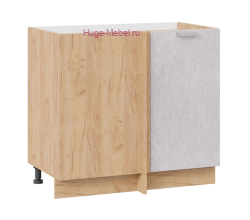 Шкаф кухонный угловой нижний 1000 Бетон (бетон белый) корпус крафт